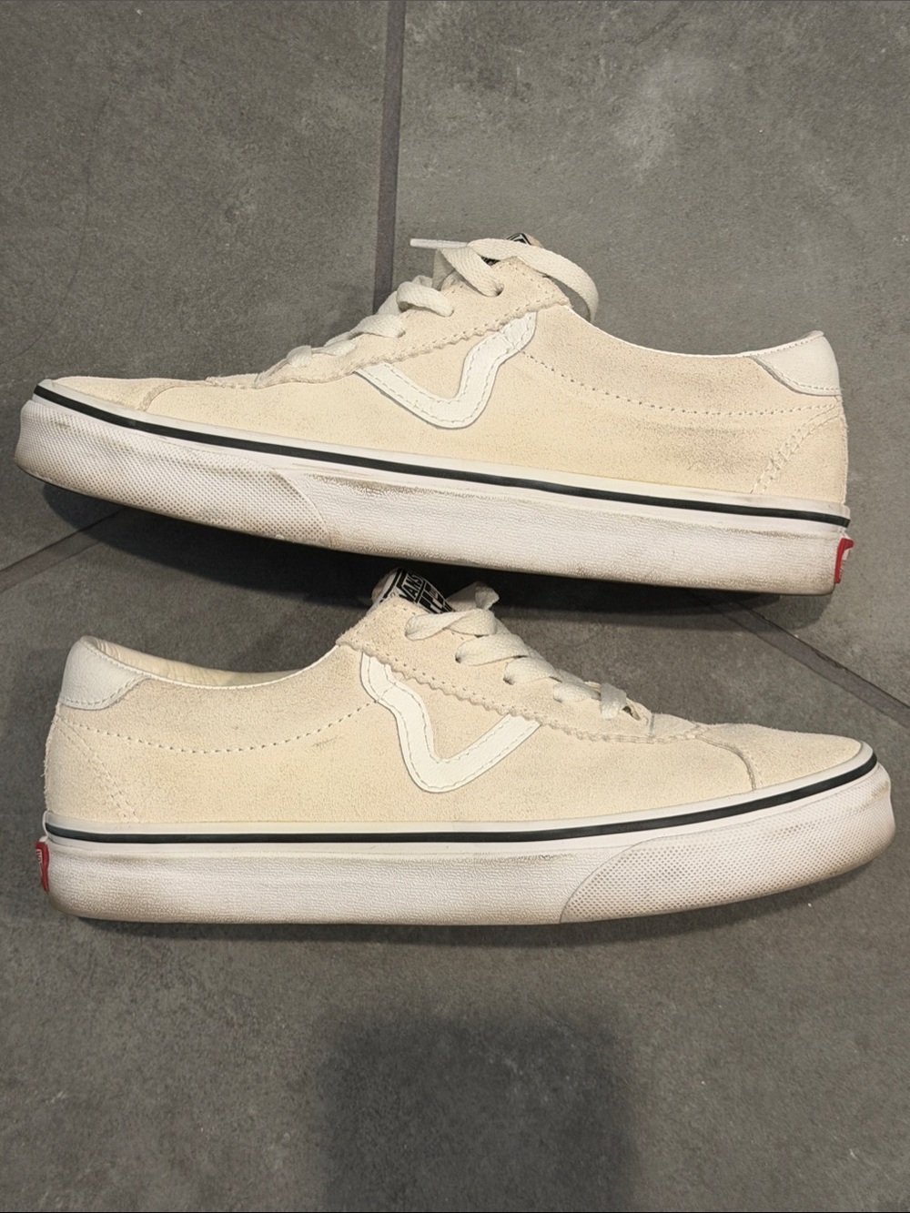 Vans Women's Low-Top Suede Sneakers in Cream and White